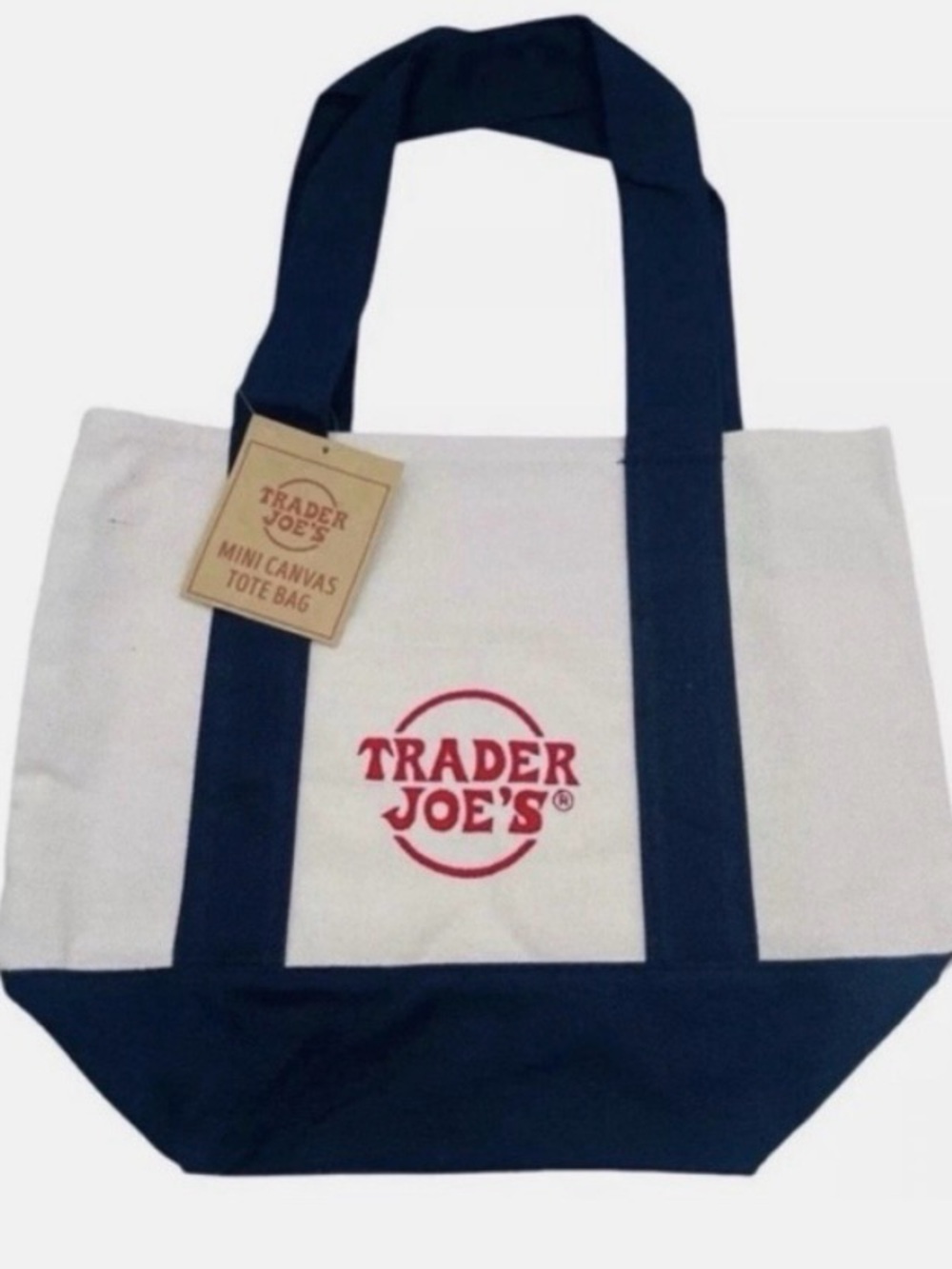 🆕 Trader Joe's Canvas Mini Tote Bag ( Blue)